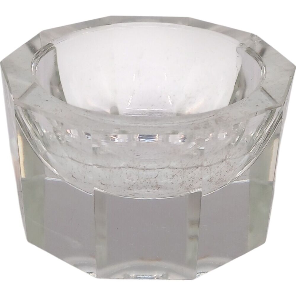 Clear Crystal Medium Candy Dish Vintage Moser Art Deco Style Modernist See desc